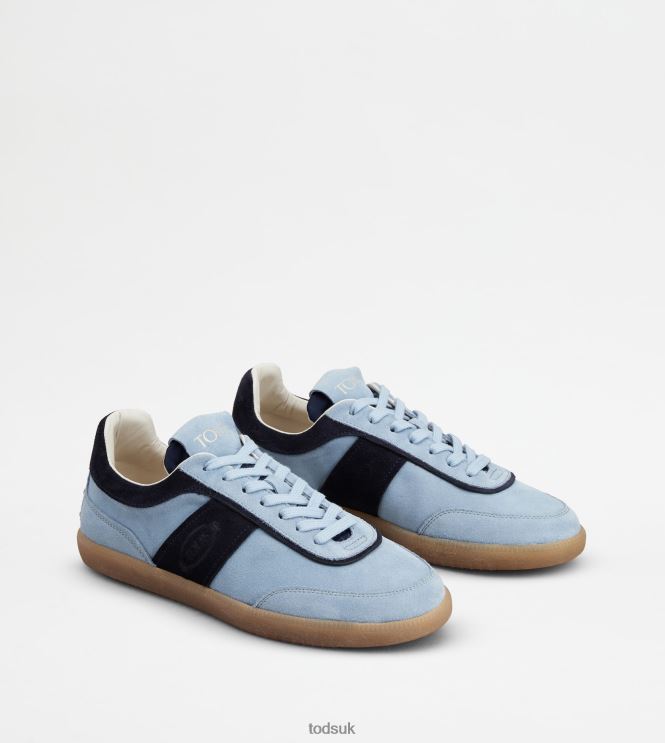 Tod's Women Tabs Sneakers in Suede 602L84139 Light Blue/Blue