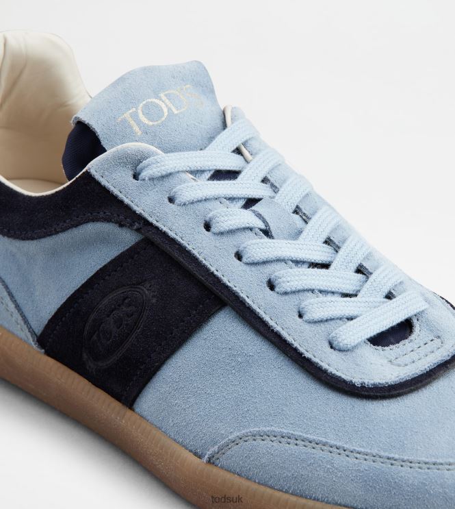 Tod's Women Tabs Sneakers in Suede 602L84139 Light Blue/Blue